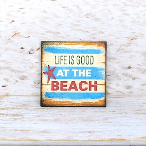 Miniature Beach Sign,Coastal Miniatures,Miniature Beach Decor,Nautical Dollhouse,Beach Miniatures