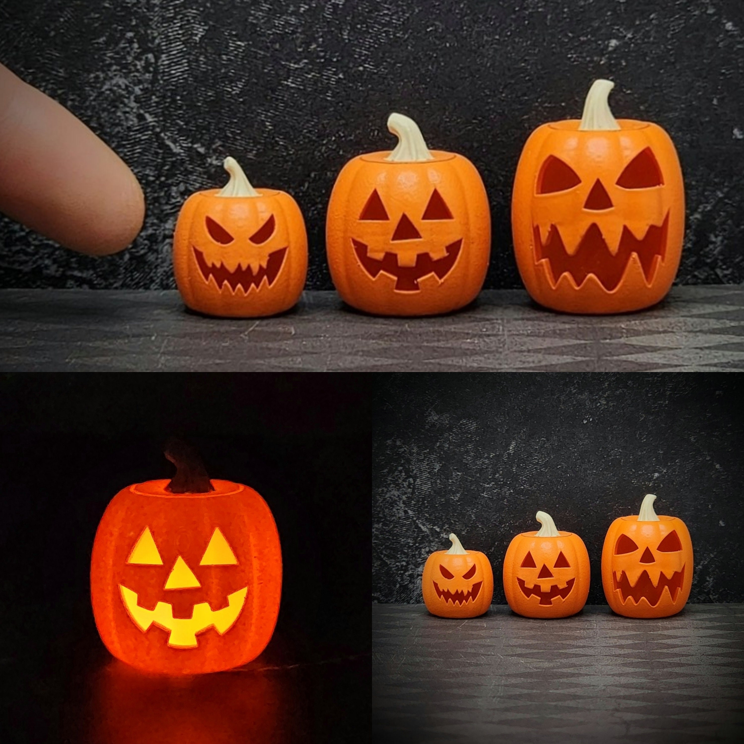 One Miniature Jack O' Lantern,1:12 Scale,miniature Pumpkins