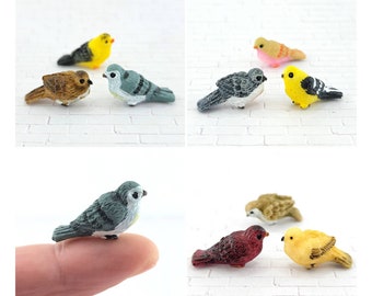 Miniature Birds,Dollhouse Bird,Fairy Garden Bird,Fairy Garden Accessories,Terrarium Supplies,Mini Birds