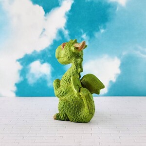 Fairy Garden Dragon,Green,Miniature Dragon,Fairy Garden Accessory,Baby Dragon Figurine,Terrarium Supplies,Mythical Miniatures image 5