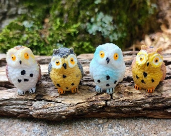 One Miniature Owl,Fairy Garden Accessories,Miniature Garden Decor,Terrarium Supplies,Mini Owl Figurine,Dollhouse Owl