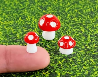 3 Micro Mushrooms,Miniature Mushrooms,Fairy Garden Accessories,Terrarium Supplies,Miniature Garden,Micro Landscape