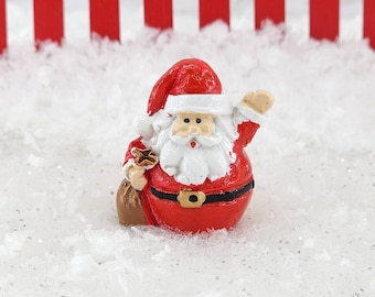 Miniature Santa,Dollhouse Santa,Christmas Miniatures,Fairy Garden Christmas,Holiday Miniatures,Christmas Diorama,Christmas Craft Supplies