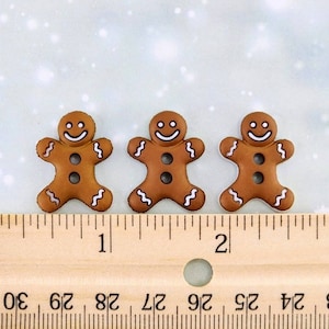 Mini Gingerbread Men,Gingerbread  Man Charms,Christmas Craft Supplies,Gingerbread Buttons,Christmas Miniatures,Christmas Embellishments
