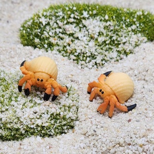 Mini Hermit Crab,Miniature Crab,Micro Animals,Terrarium Supplies,Diorama,Fairy Garden,Dollhouse,Aquarium,Craft Supply,Beach Miniatures