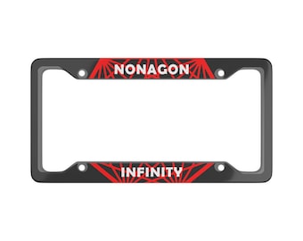 KGLW Nonagon Infinity nummerplaatlijst, King Gizzard Lizard Wizard autolabel, muziekband fan cadeau, aangepast voertuigaccessoire, metalen auto