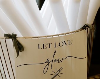 Let Love Glow Stick Wedding Sign | Modern Minimalist SVG (Instant Download)