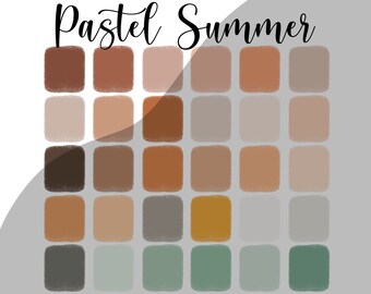 5 Pack of Summer Inspired Procreate Color Palette Downloads/Instant Download/Procreate Tool