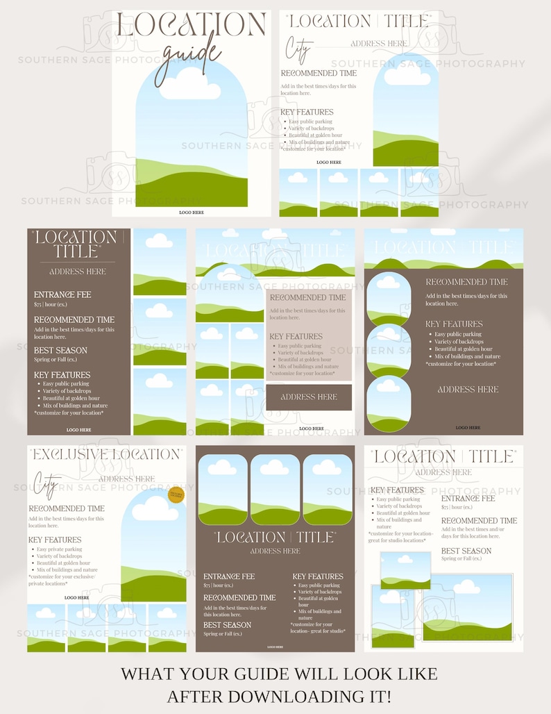 Location Guide Template for Photographers 14 Page Canva Packet | Custom ...