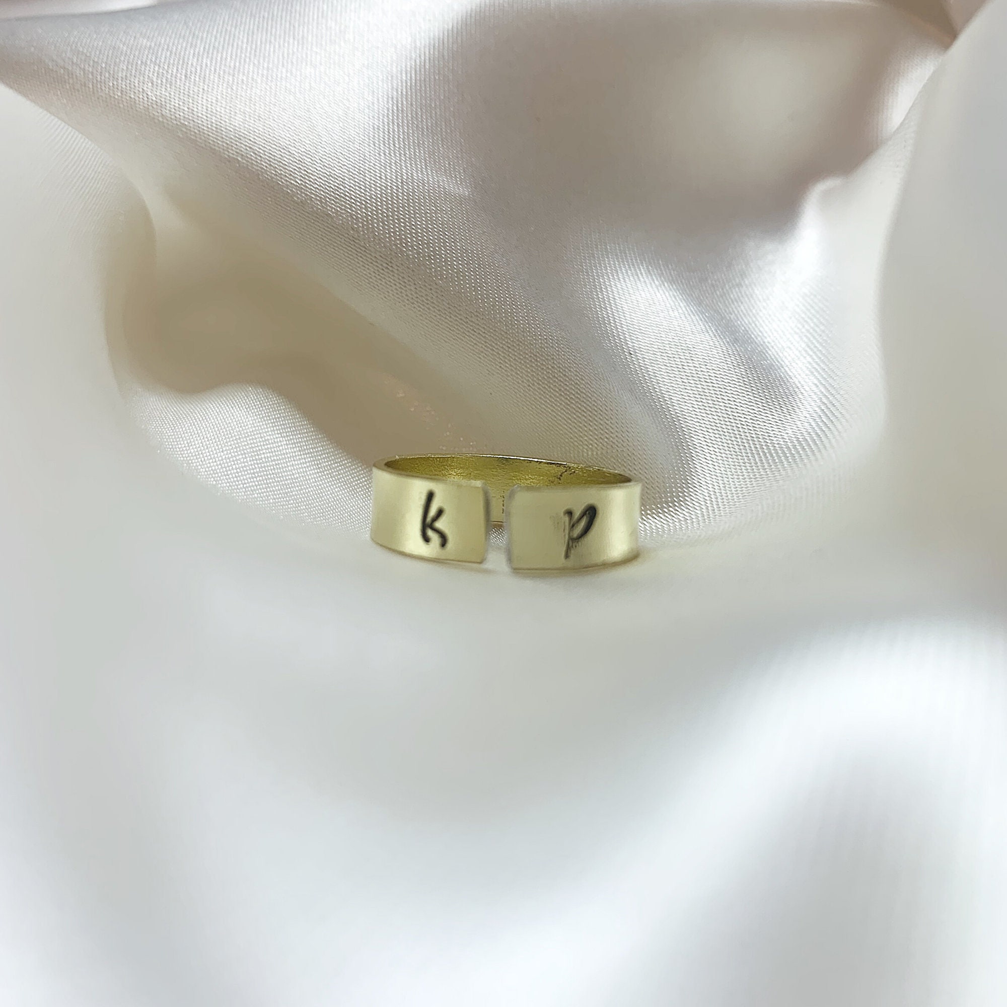 Custom Initial Stamped Wire Ring/Stamp Ring/Gold Stamped Etsy