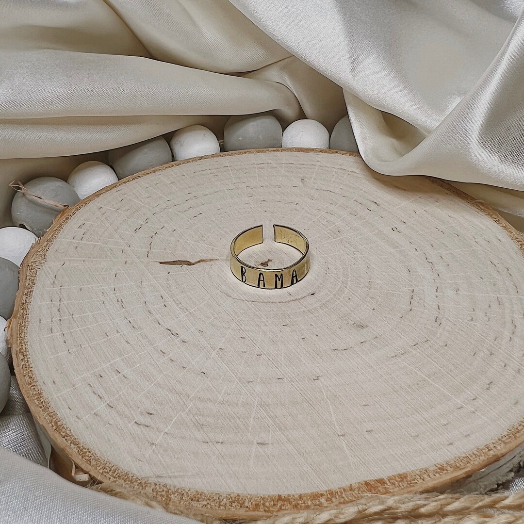 Bama Stamped Ring/alabama Flat Gold Wire Ring/gold Ring/gifts for Her ...