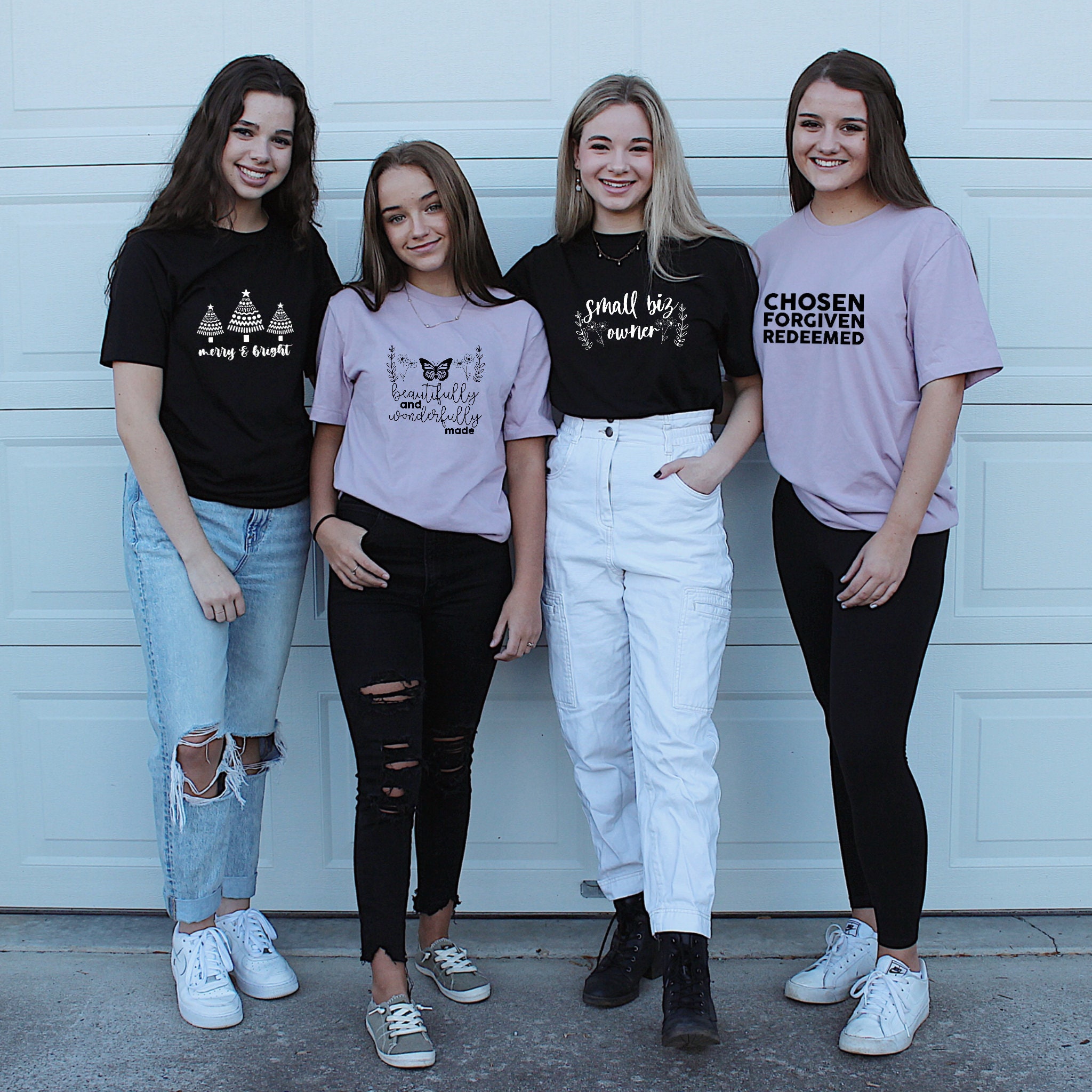 Black and Lilac Tshirts Etsy