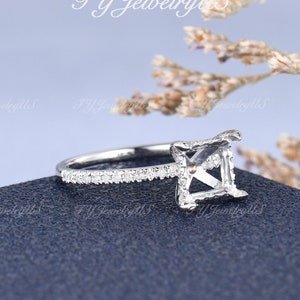 Ring Setting White Gold Wedding Ring Custom Semi Mount Ring Setting Diamond Hidden Halo Custom Ring Half Eternity Custom Fit Engagement Ring
