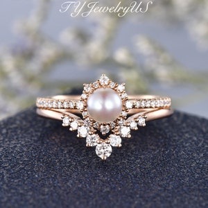 Engagement rings with pearls top