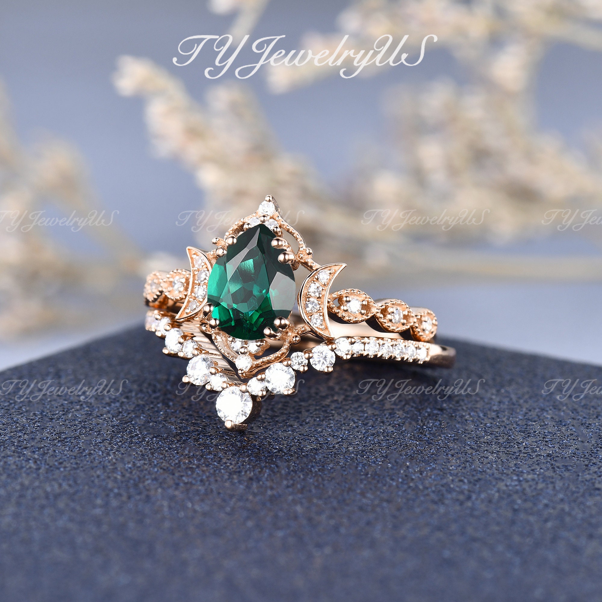 no.0485 エメラルドのリースとMottled ring