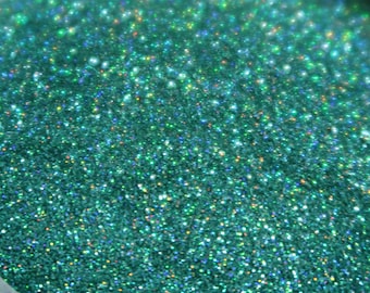 Paillettes holographiques bleu sarcelle : polyester PET résistant aux solvants, décorations d'ongles, gobelets