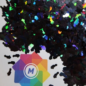 OFF ROAD - Black holographic jeep shaped glitter, nail art, slime, confetti, poly glitter