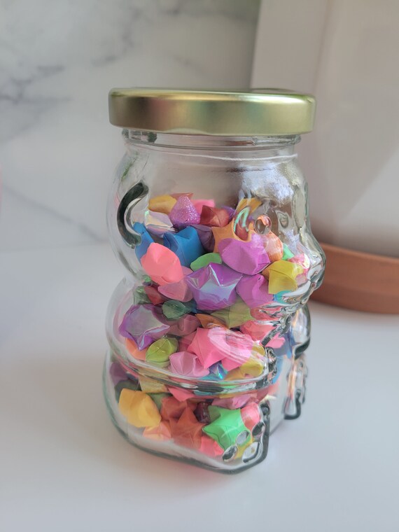 Origami Wishing star jars; paper weights Paper