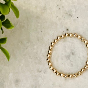 Gold Filled Beaded Bracelet | 6mm Gold Filled Beads | Gold Balls | Classic Gold Bracelet | Stackable Bracelet