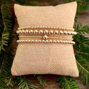 Customizable Gold Beaded Bracelets | Gold Filled Bracelet | Name Bracelets | Gold Name Bracelets | Stackable Bracelets | Perfect Gift