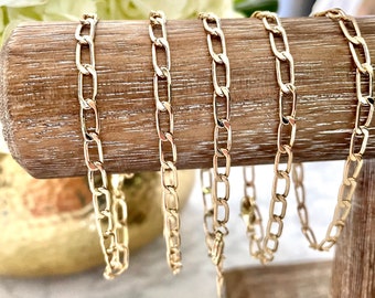 Paperclip Chain Bracelet | Gold Filled Chain Bracelet | Adjustable Bracelet | Paperclip Chain | Gold Chain