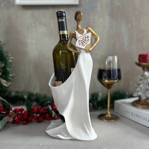 White Wine Holder Gift For Mothers Day Gift Wine Mom, Luxury Wine Bottle Holder, Home Decor Handmade