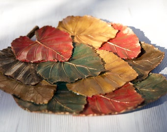 Decorative Leaf Shaped Plate, Polyester Leaf Dish, Trinket Dish, Bathroom Decor, Decorative Platter, Botanical Dish