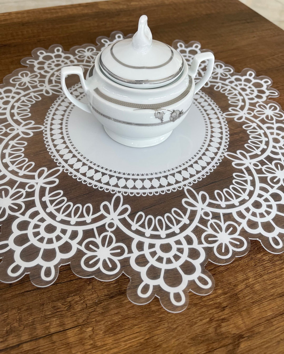 Customized Dinner Plate Mat Set Round PVC Place Mat Dinner Etsy