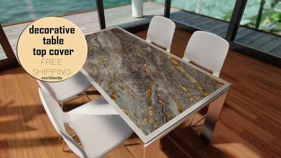 Marble Art Table Top Marble Decor Waterproof PVC Table Mat
