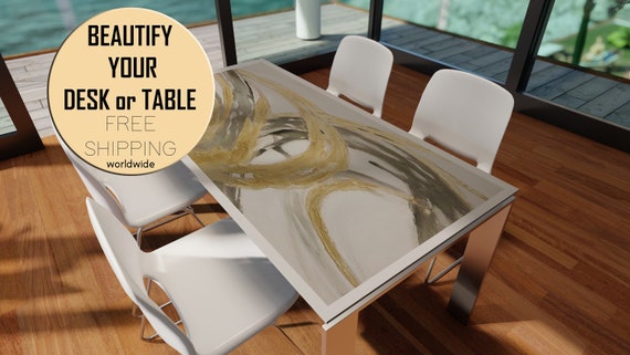 Printed glass outlet for dining table