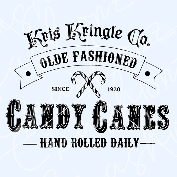 Old Fashioned Candy Canes SVG, Fichier numérique Kris Kringle Co, Candy Canes SVG, Fichier numérique de signe de Noël