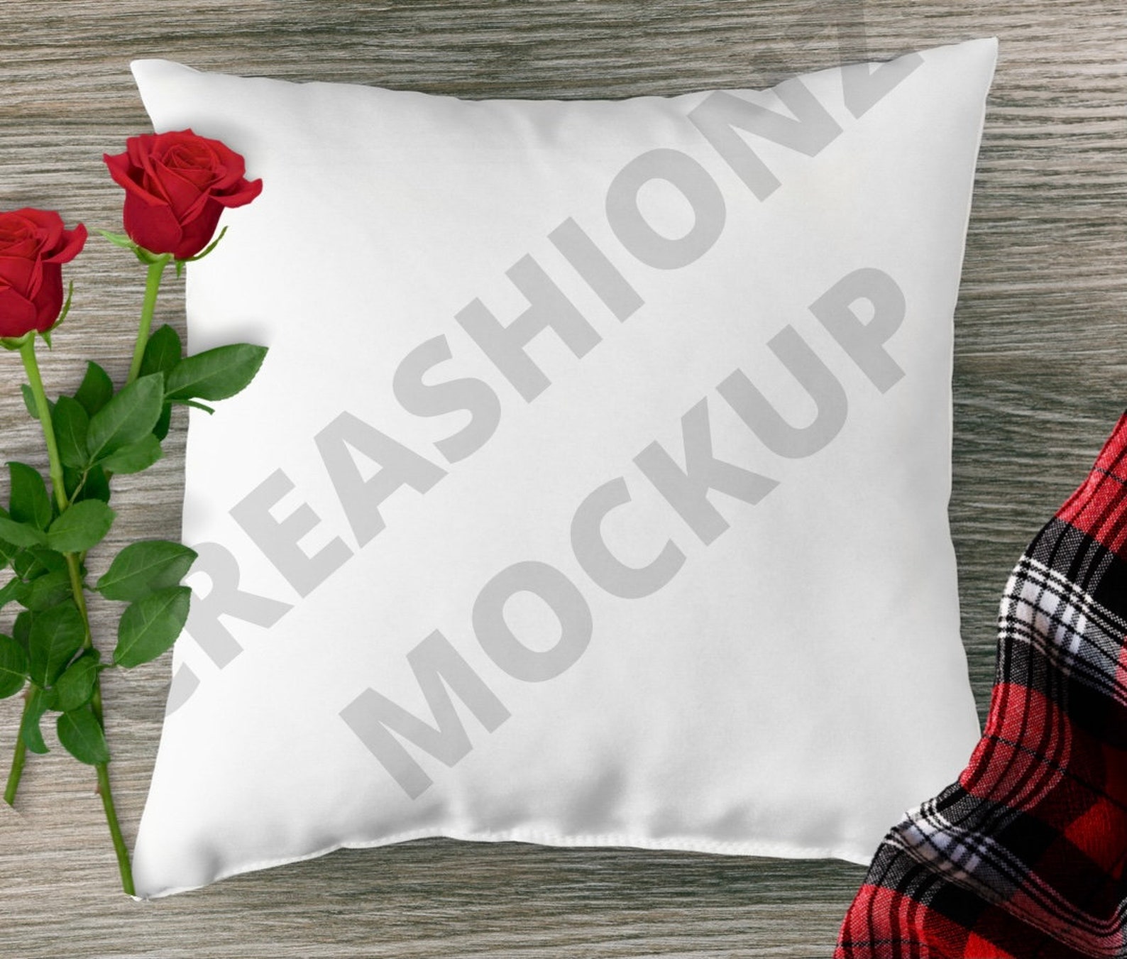 Decorative Throw Pillow Mockup Photo Valentines Day Roses Etsy