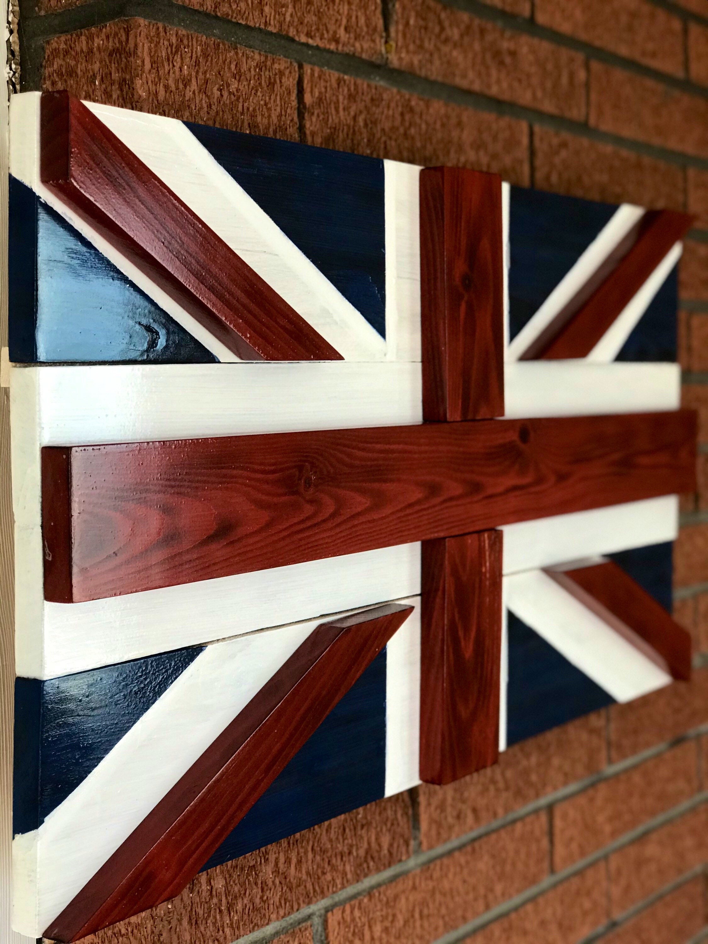 Wooden British / UK rustic flag Etsy