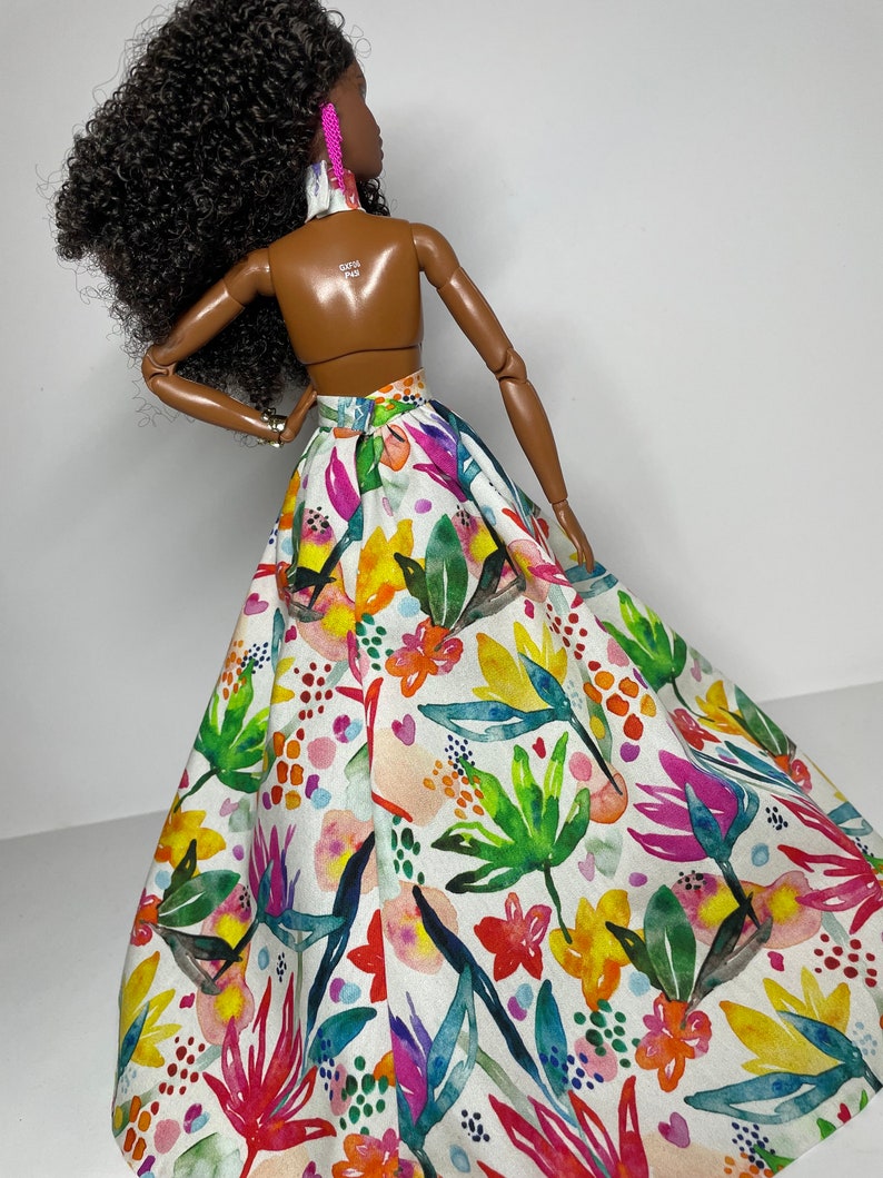 Floral printed dress, for 1/6 scale dolls image 8