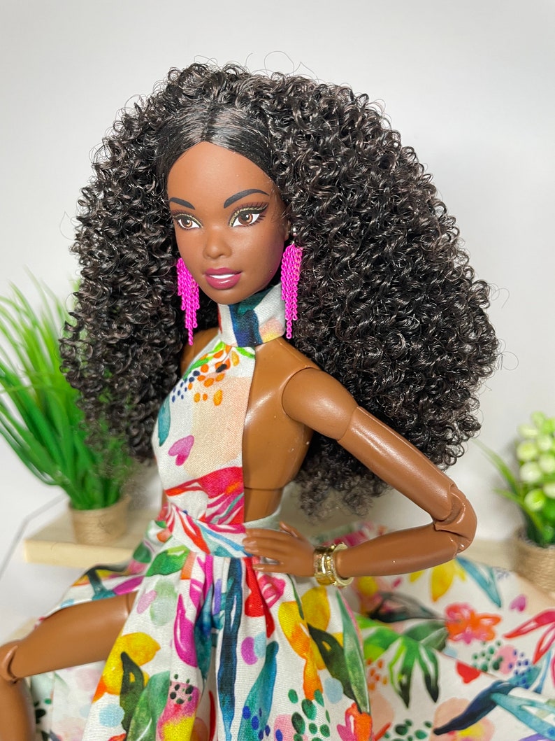 Floral printed dress, for 1/6 scale dolls image 6
