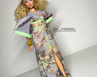 Floral printed kimono, for 1:6 scale dolls