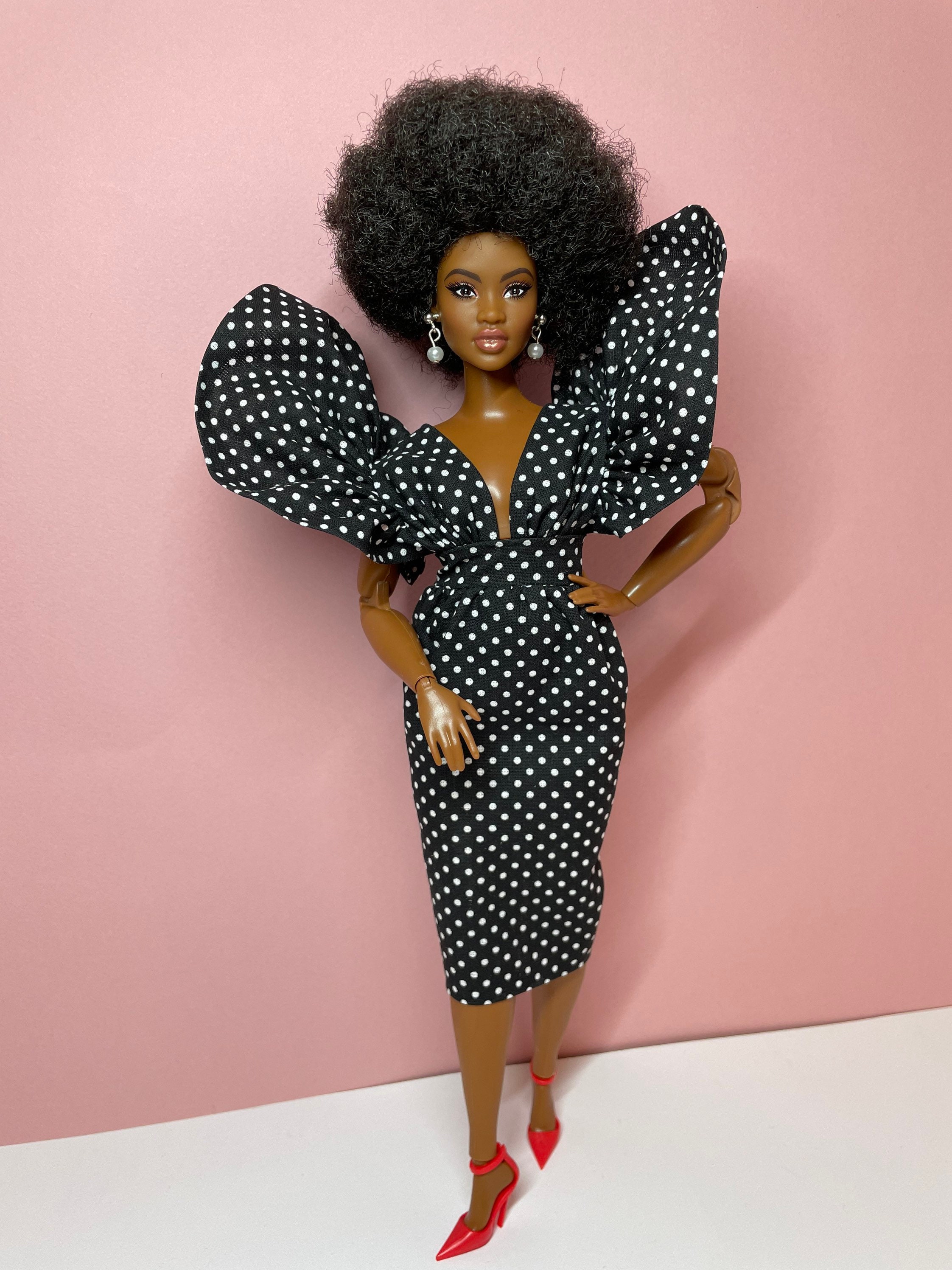 doll white black dress LAURA