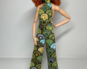 Bedrukte jumpsuit, voor poppen op schaal 1/6