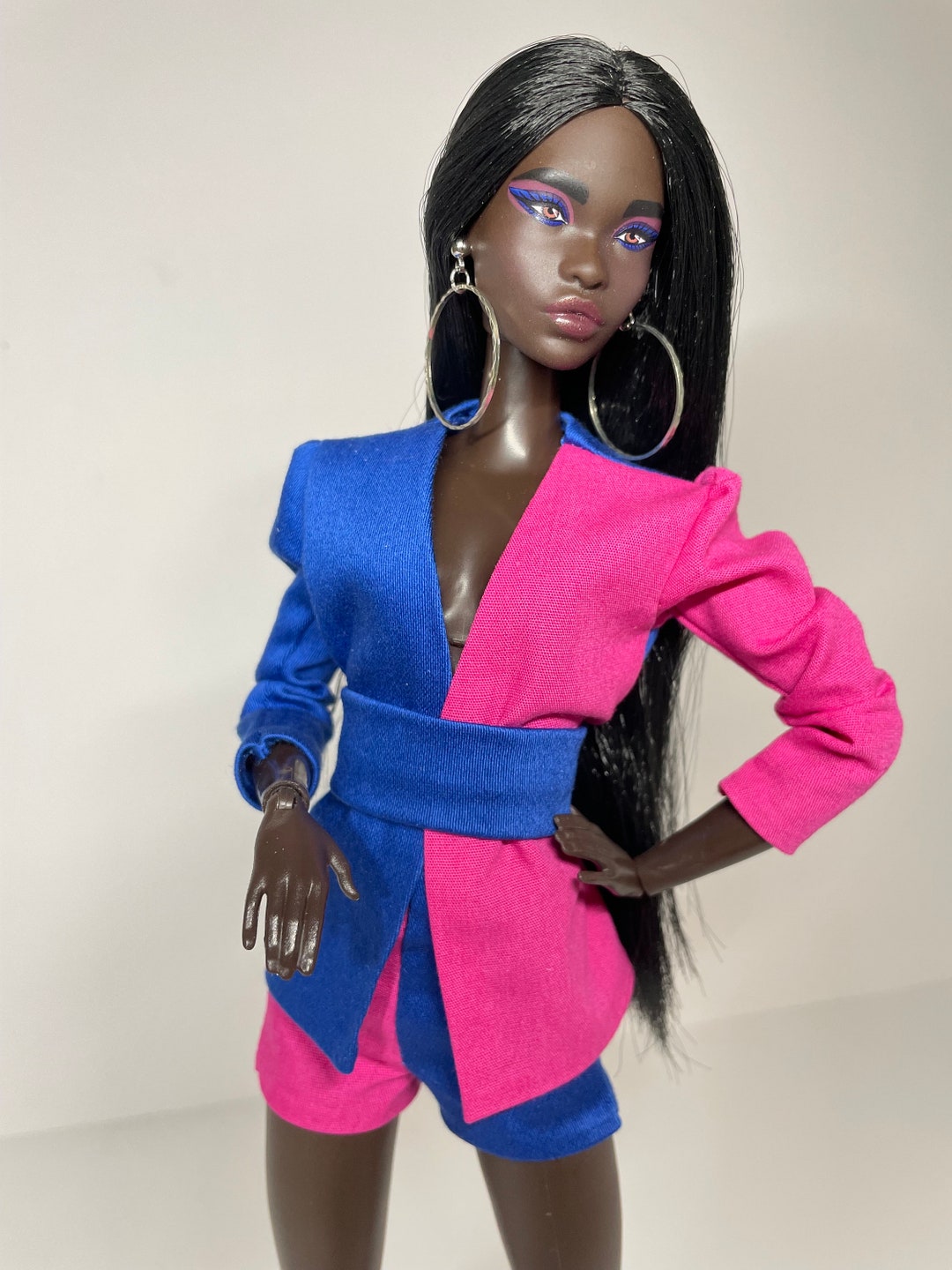 Twotone Blue and Pink Suit for 1/6 Scale Dolls Etsy