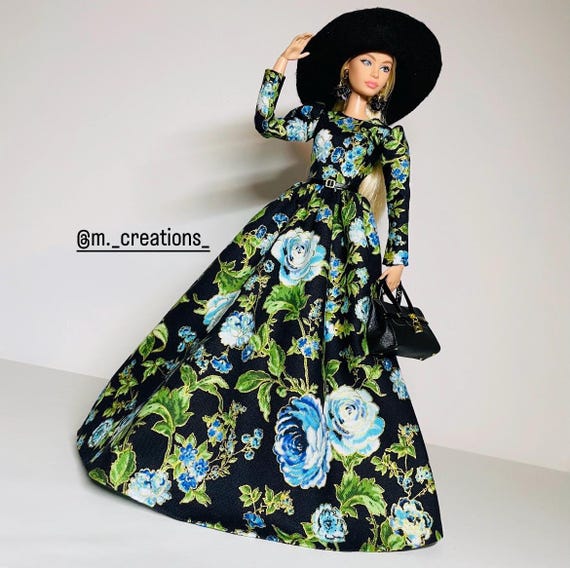 black dress with blue roses Strappy Swing Dress in Blue Floral – Glitz Glam and Rebellion main image 0