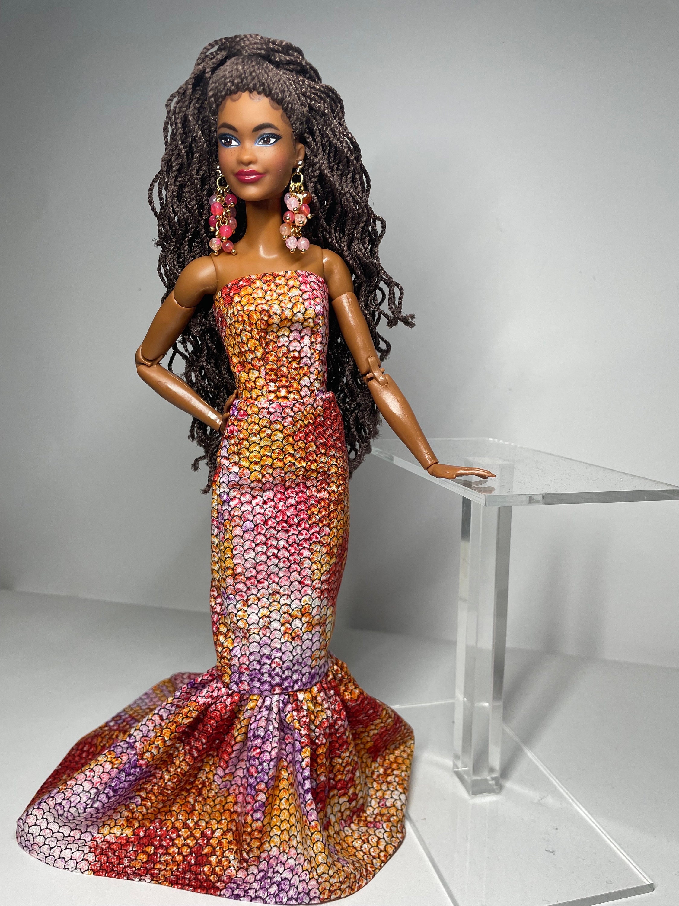 Abito Sirena Argento Per Barbie – Apatsuki, Abito Fatto A Mano Per Bambole 11,5 Pollici (30 Cm)