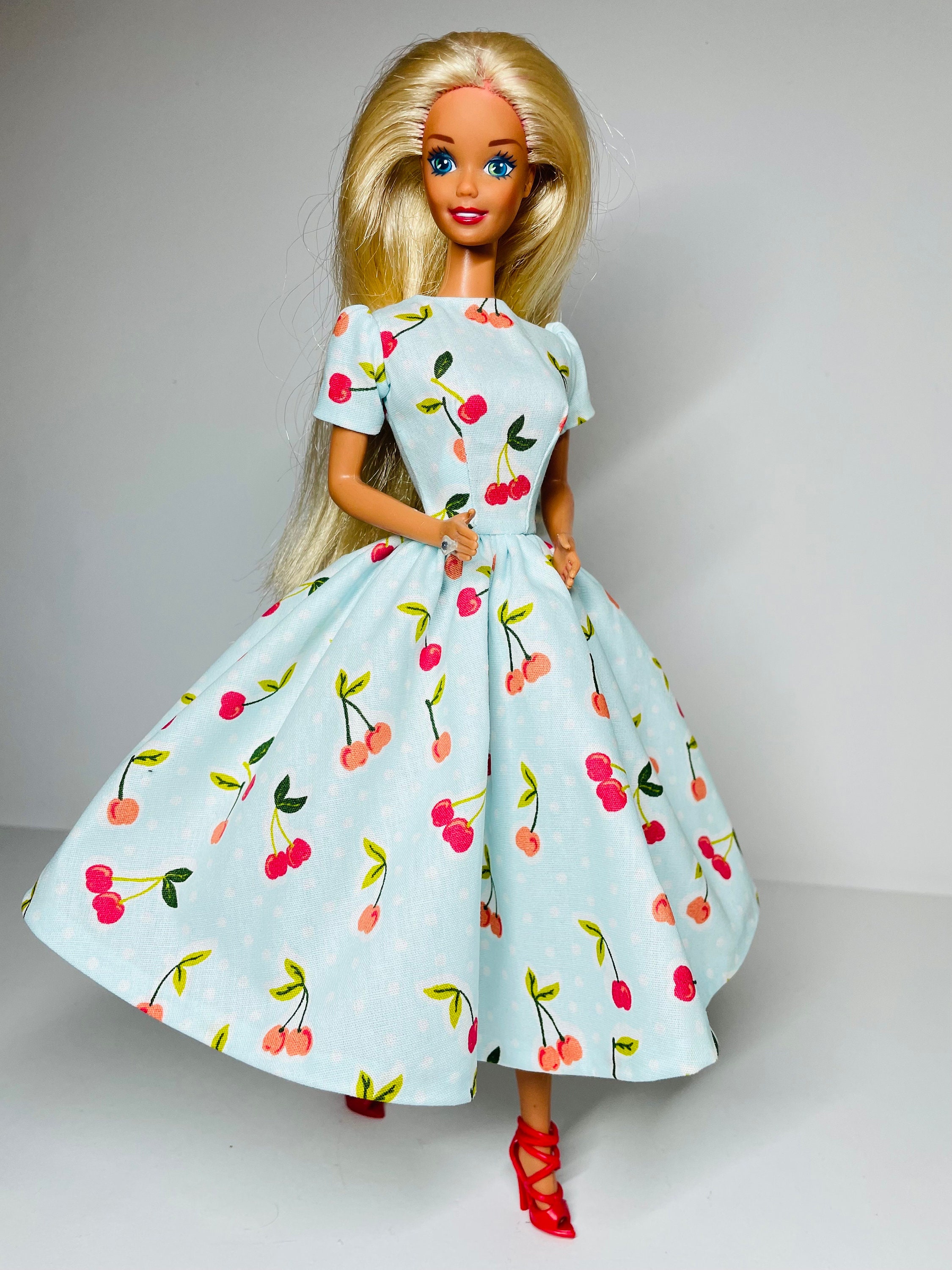 Cherry Print Dress, for 1:6 Scale Dolls - Etsy