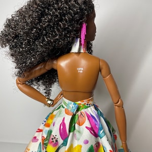 Floral printed dress, for 1/6 scale dolls image 7