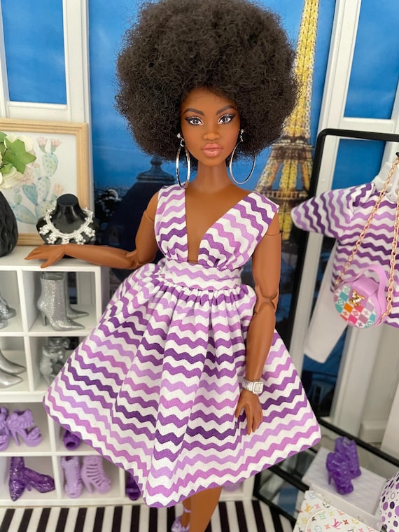 purple and white chevron dress Purple Chevron Knit Midi Dress with 3/4 Sleeves For Women at Kuwait