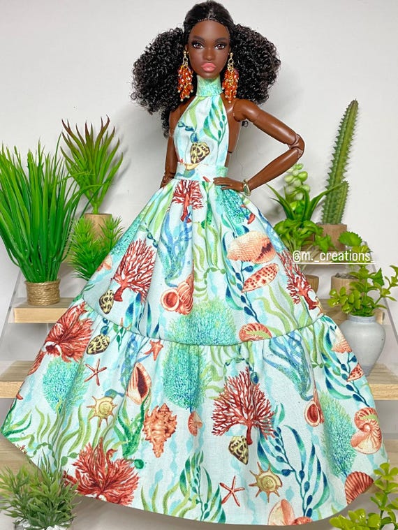 coral green dress Open-Back Long Beaded Ombre Prom Dress main image 0
