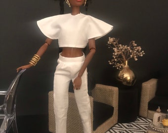 Complete white outfit for 1/6 scale dolls