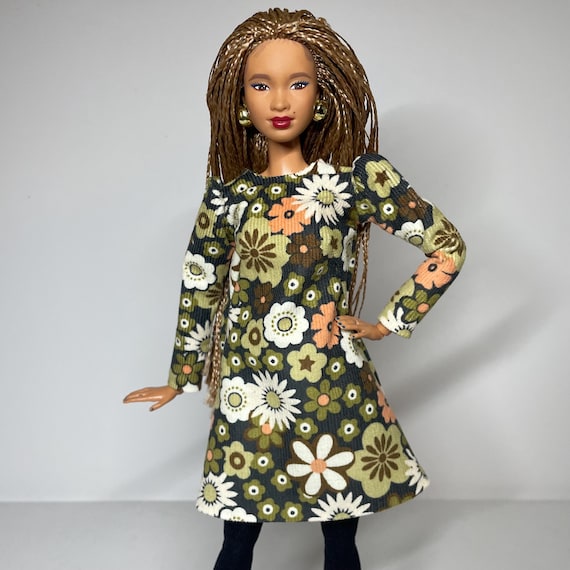 Floral Printed A-line Dress for 1:6 Scale Dolls - Etsy