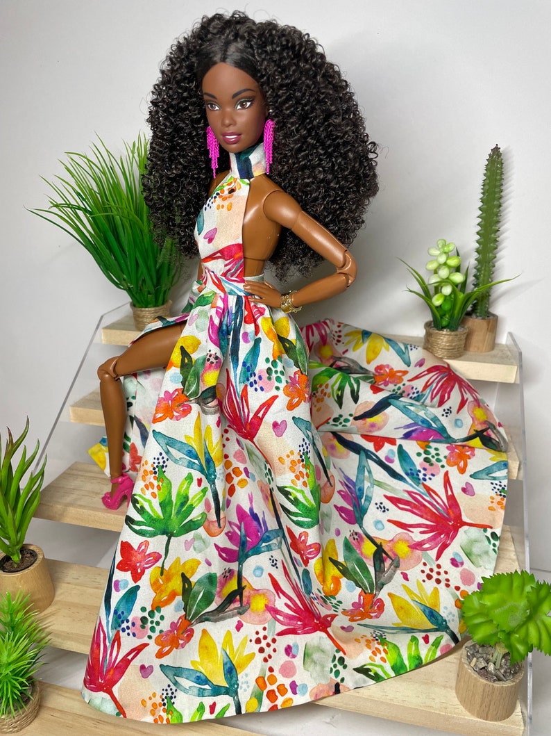 Floral printed dress, for 1/6 scale dolls image 5