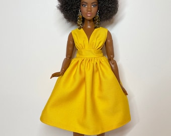 Yellow dress for 1/6 scale dolls