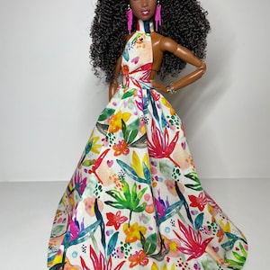 Floral printed dress, for 1/6 scale dolls image 4